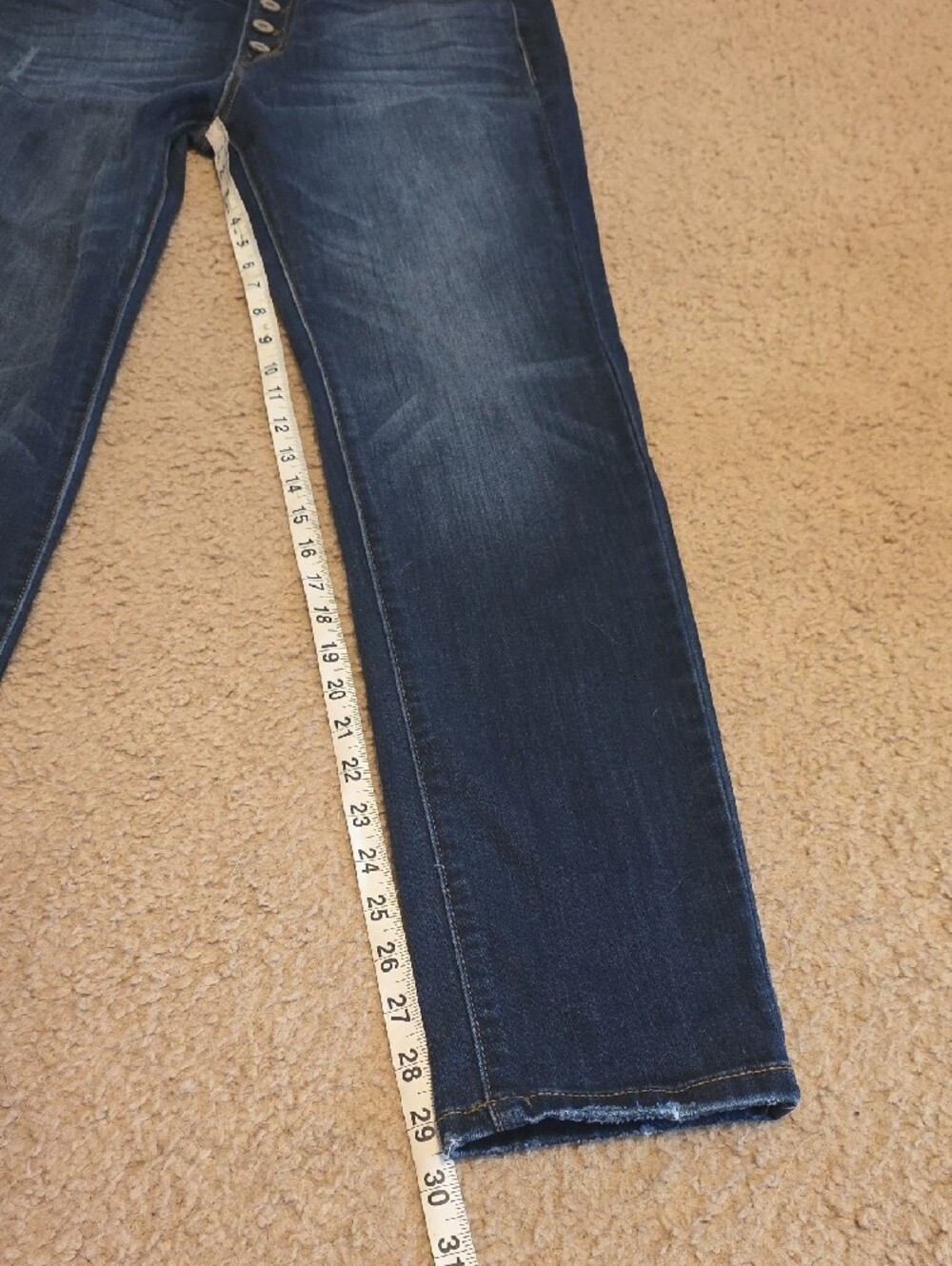 KanCan Dark Indigo Skinny Jeans with Button-Fly - Picture 6 of 7